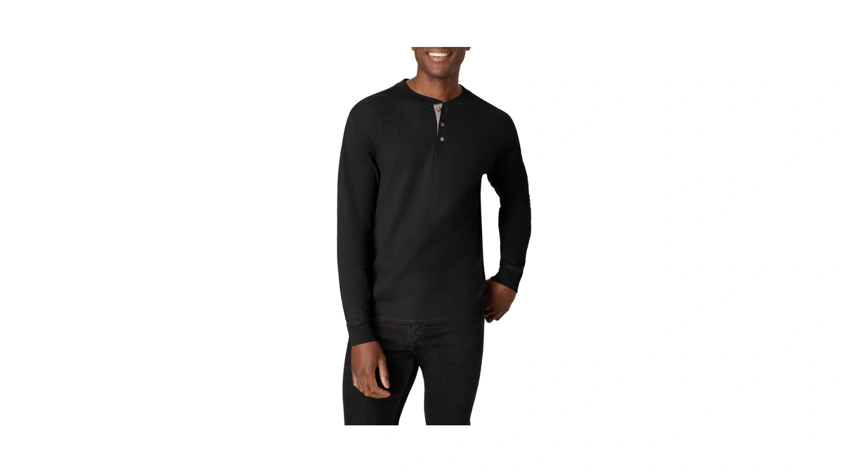 Hanes Men's Beefy Long Sleeve Three-button Henley