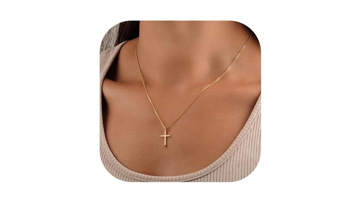 Turandoss 14k Gold Plated Cross Necklaces For Women Jewelry Gifts