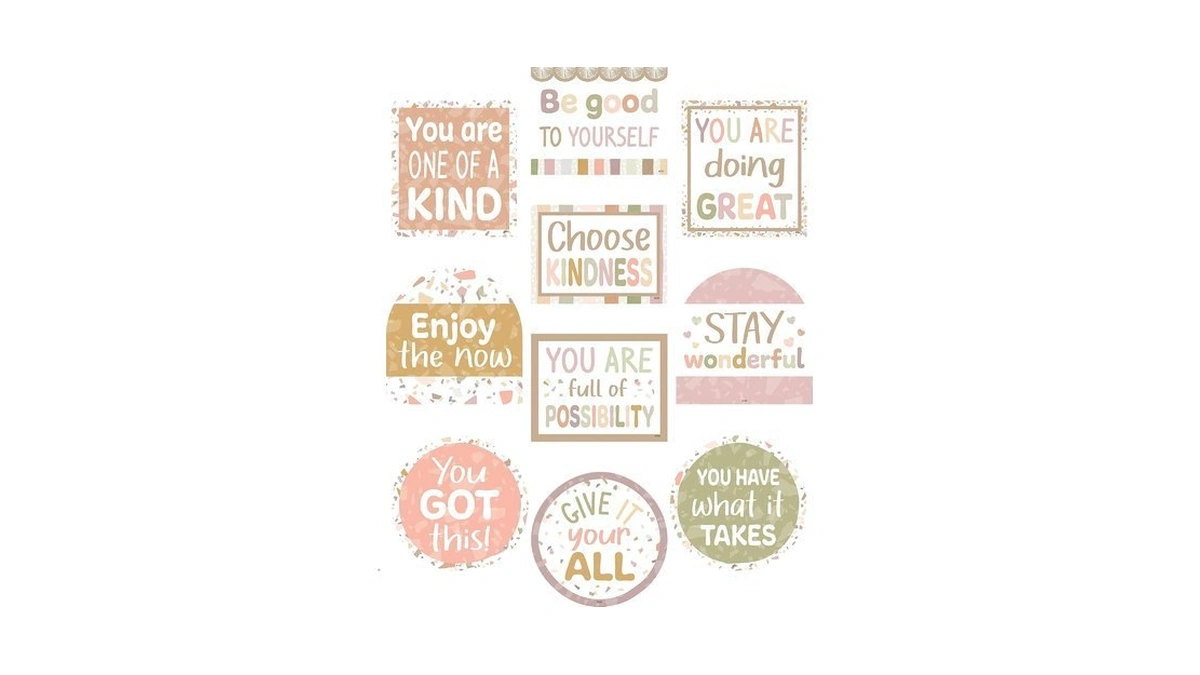 Teacher Created Resources Terrazzo Tones Positive Sayings Accents (tcr7219)