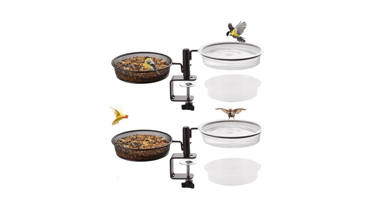 Pack Deck Bird Feeders Deck Mount Bird Bath