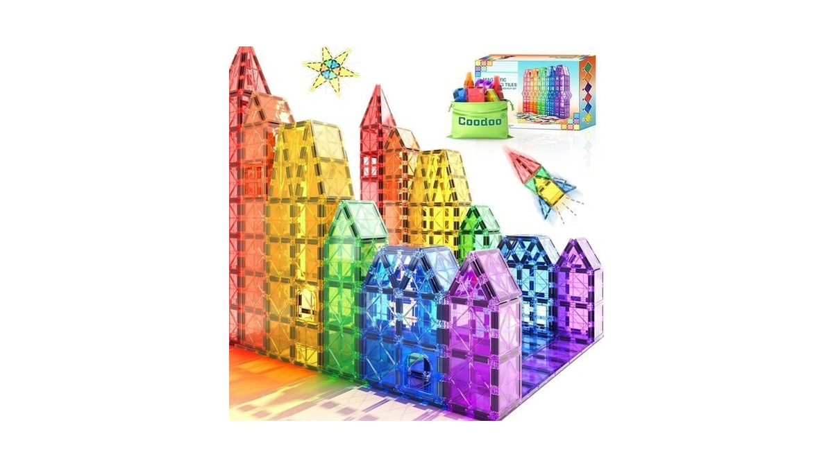 Coodoo Magnetic Tiles Kids Toys Stem Magnet Toy For Toddler
