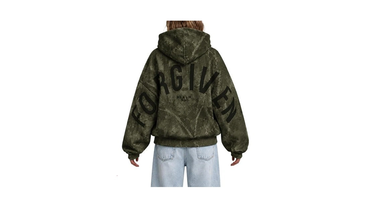 Forgiven Hoodies For Women Camo Maple Leaf Hoodies Christian Sweatshirt