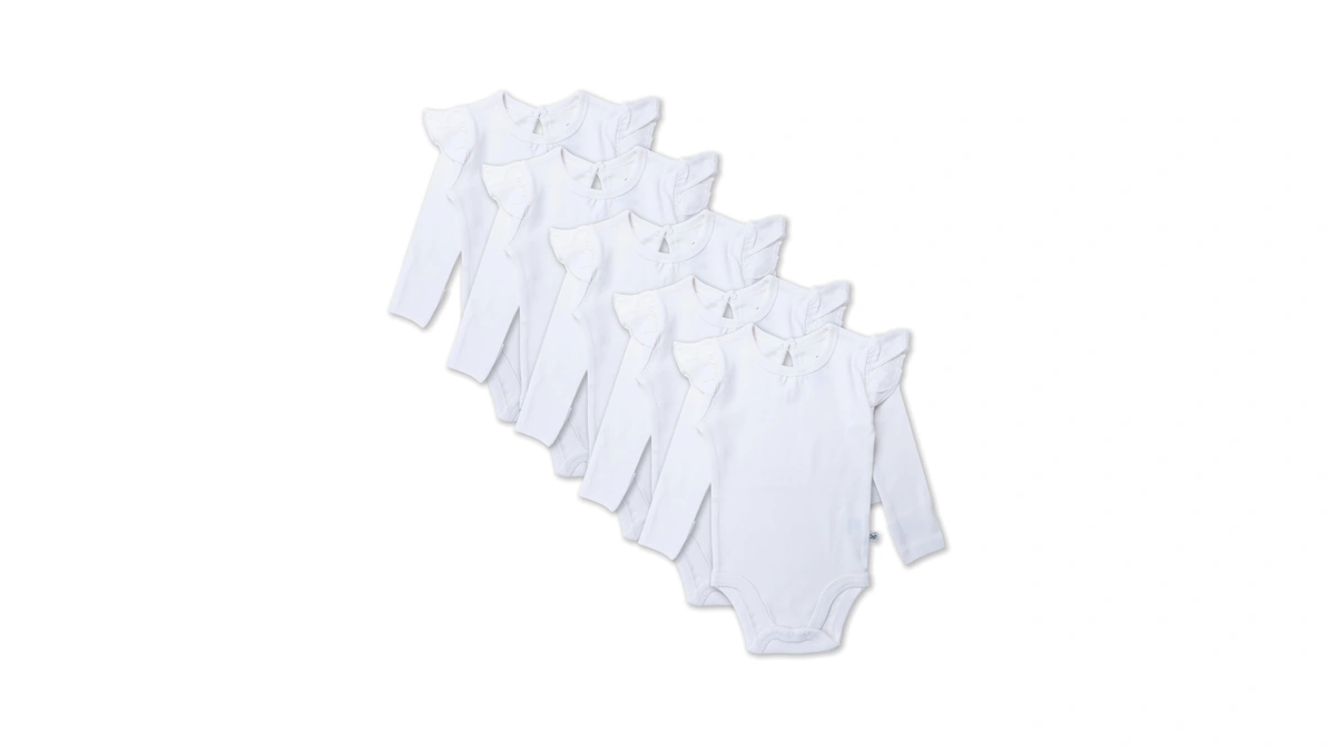 Honestbaby 5-pack Long Sleeve Bodysuits One Piece 100% Organic Cotton
