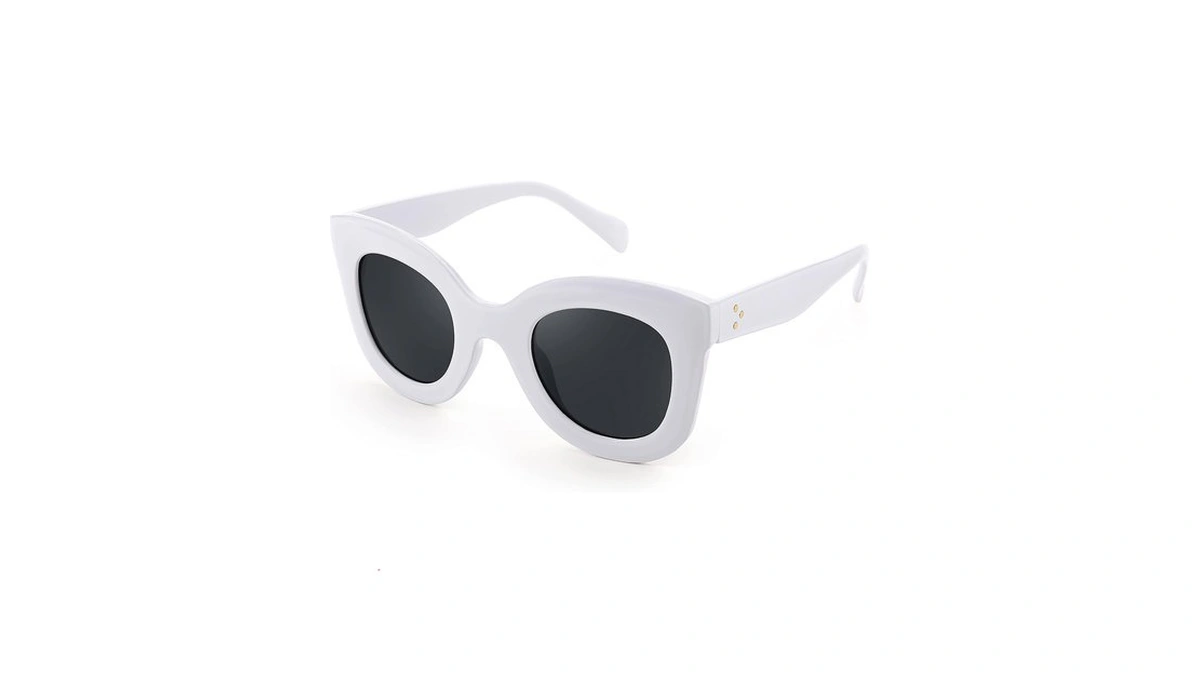 Feisedy Oversized Square Horn Sunglasses Men Women Retro Thick Bold