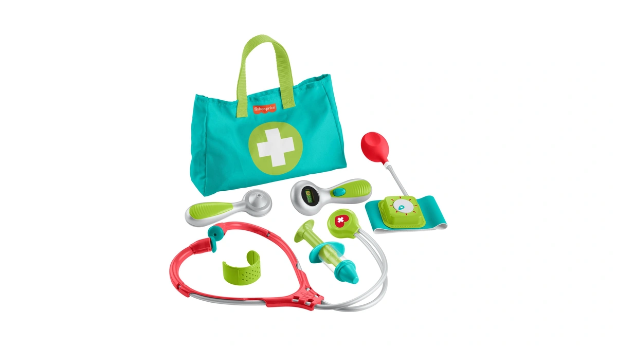 Fisher-price Preschool Pretend Play Medical Kit 7-piece Doctor Bag Dress