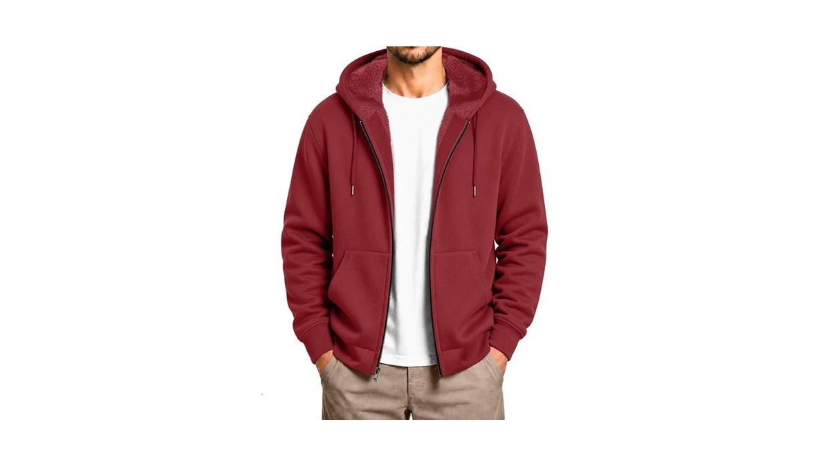 Scodi Hoodies For Men Zip Up Heavyweight Fleece Sweatshirt Thick