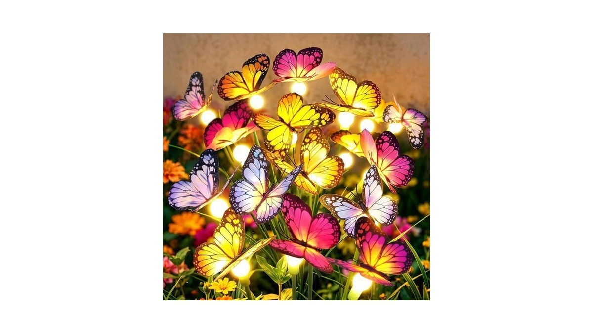 Bonlion Solar Butterfly Lights Outdoor, Upgraded Solar Swaying Garden Light