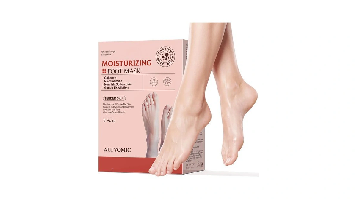 Aluyomic 6 Pairs Ultra Hydrating Foot Mask,collagen Niacinamide Smooth And