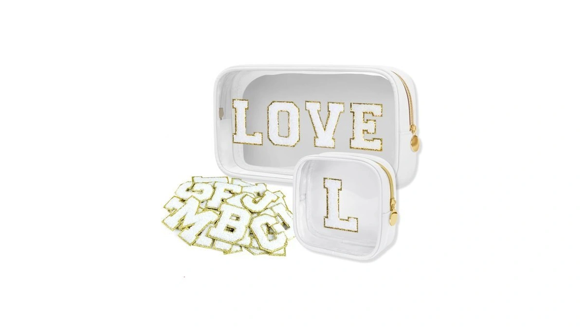 Godeagle Personalized Travel Makeup Bag Set, 2pcs Toiletry Bag &