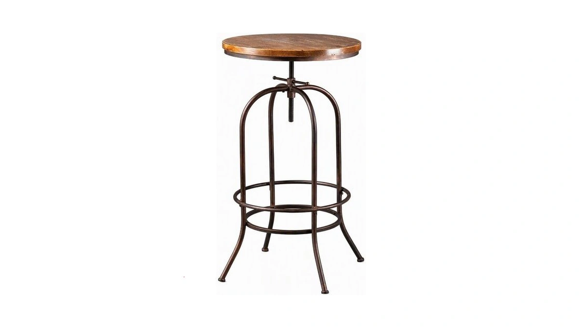 Bokkolik Vintage Bar Table Swivel Industrial Style Pub Table Kitchen