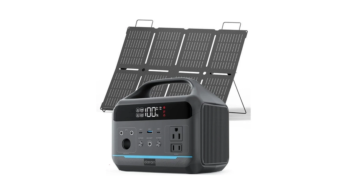 Daran Portable Power Station 600w With 80w Solar Panel, 288wh