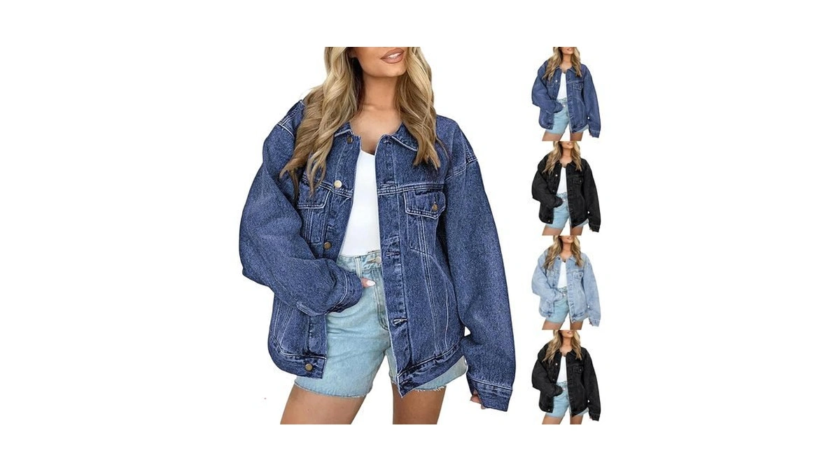 Jean Jackets For Women Button Up Vintage Collared Cute Jackets