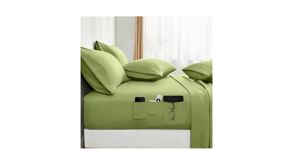 Bysure 6 Pieces Bed Sheets Set With Pockets On Side(queen,