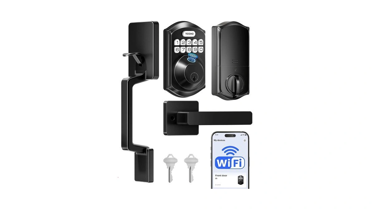 Teeho Te012w-h Wifi Fingerprint Door Locks For Front Door, Matte