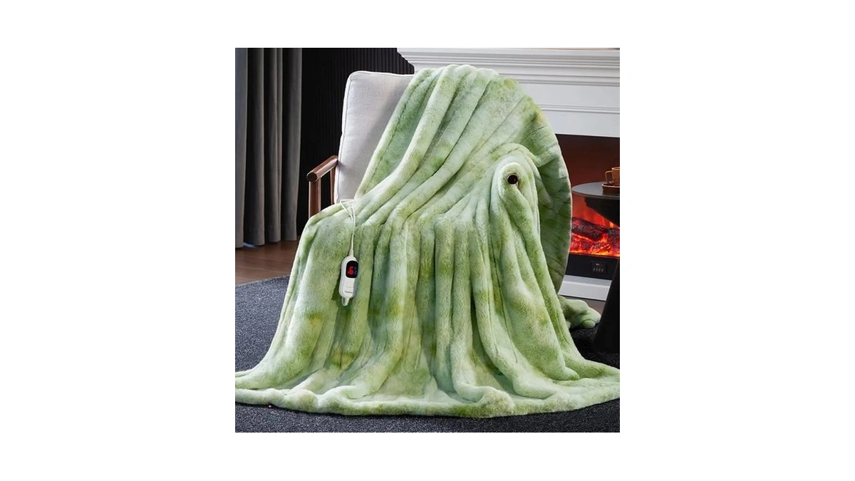 Guohaoi Heated Blanket, Soft Faux Rabbit Fur Electric Throw, 50"×60"