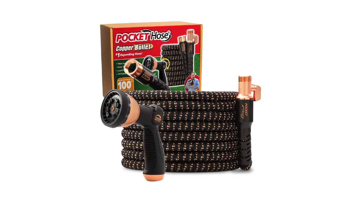 Pocket Hose 100 Ft Copper Bullet Hose, 10-pattern, 650psi