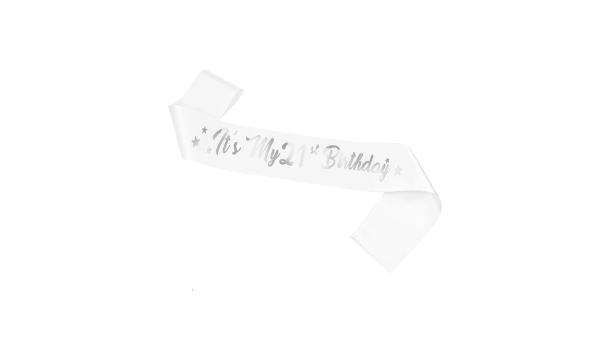 Conggluuo 21st Birthday Sash, Birthday Sash For Girls White "its