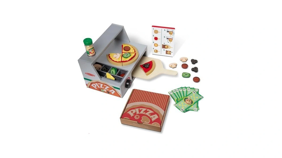 Melissa & Doug Top & Bake Wooden Pizza Counter Pretend