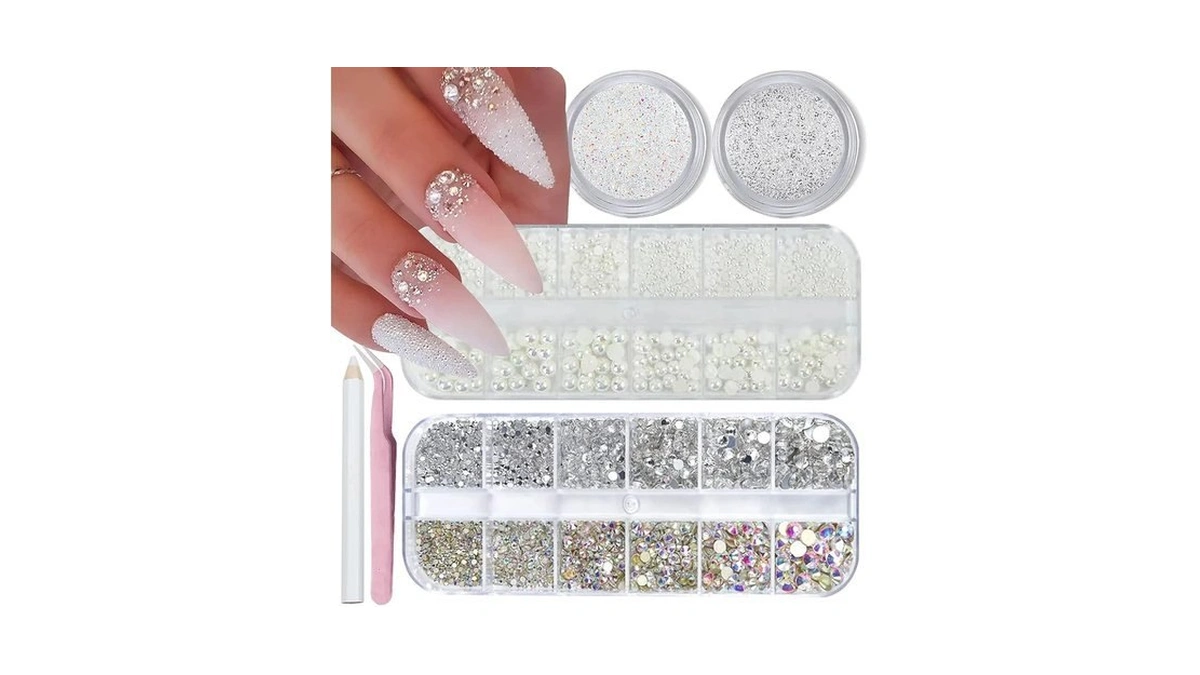 Semata Flower Bow Nail Art Charms With Rose Red Nail