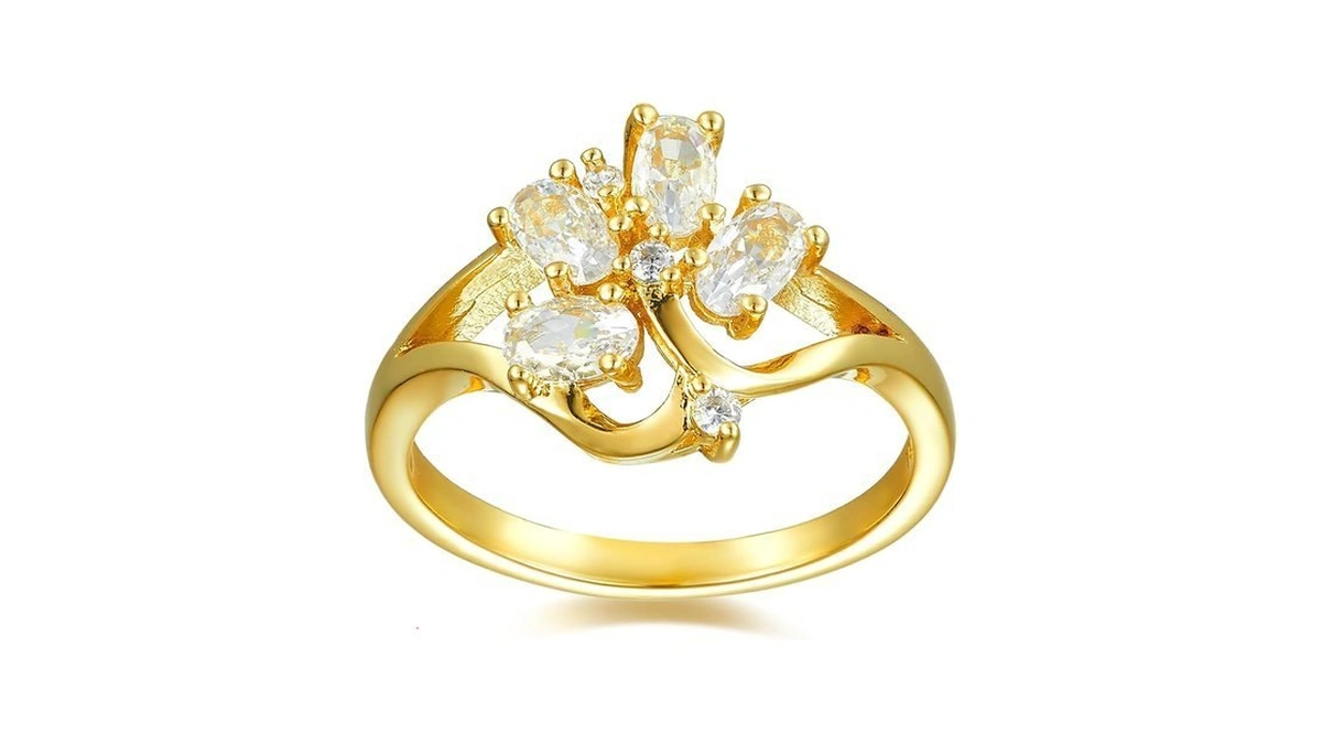 Shinyte Cataline 14k Gold Plated Cubic Zirconia Rings For Women,dainty