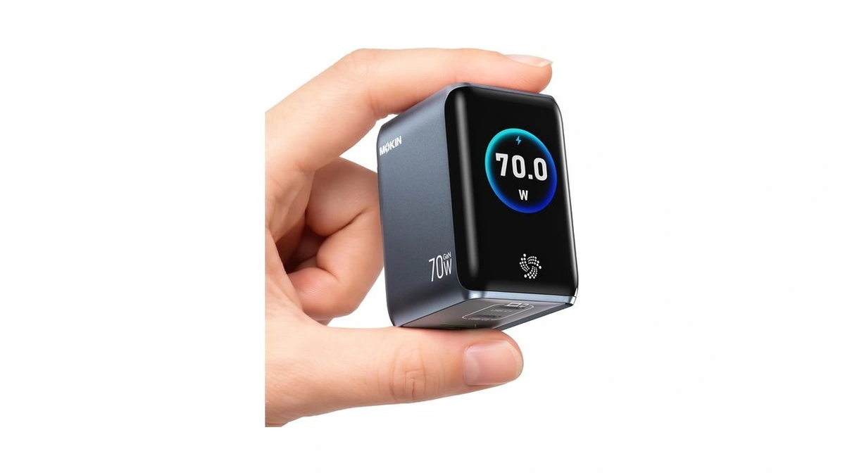 Mokin 70w Usb C Charger With Smart Display, Mini 3-port