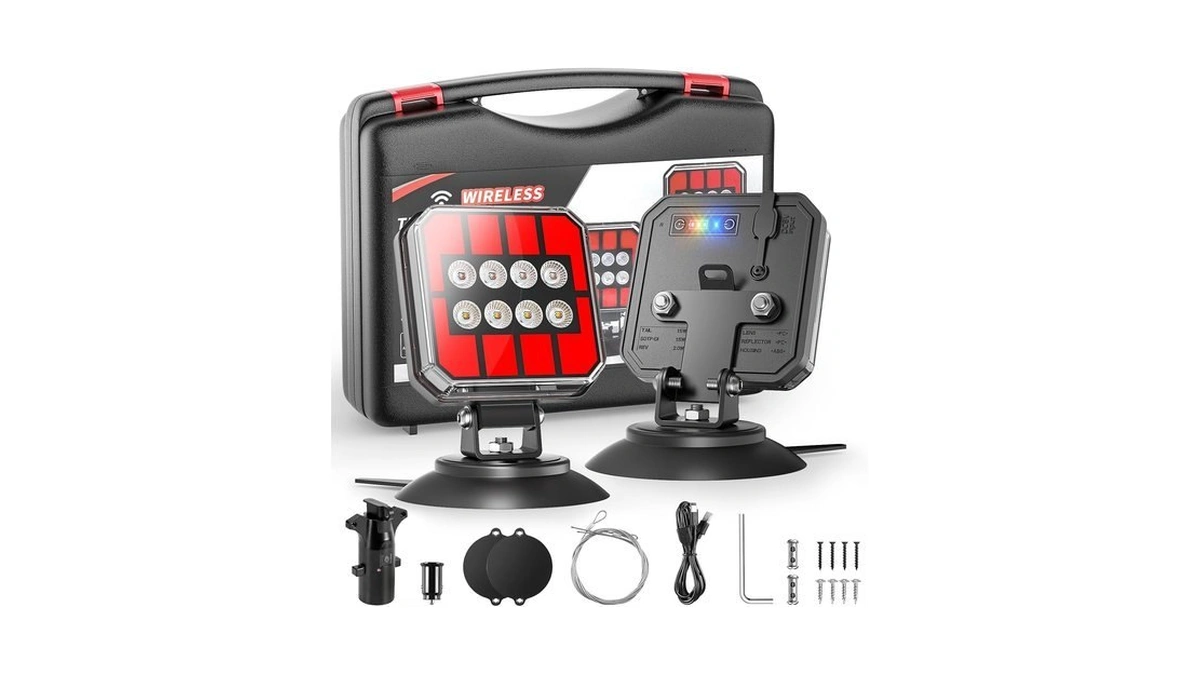 Wireless Trailer Lights Magnetic, 110° Rotatable Wireless Trailer Lights Kit,