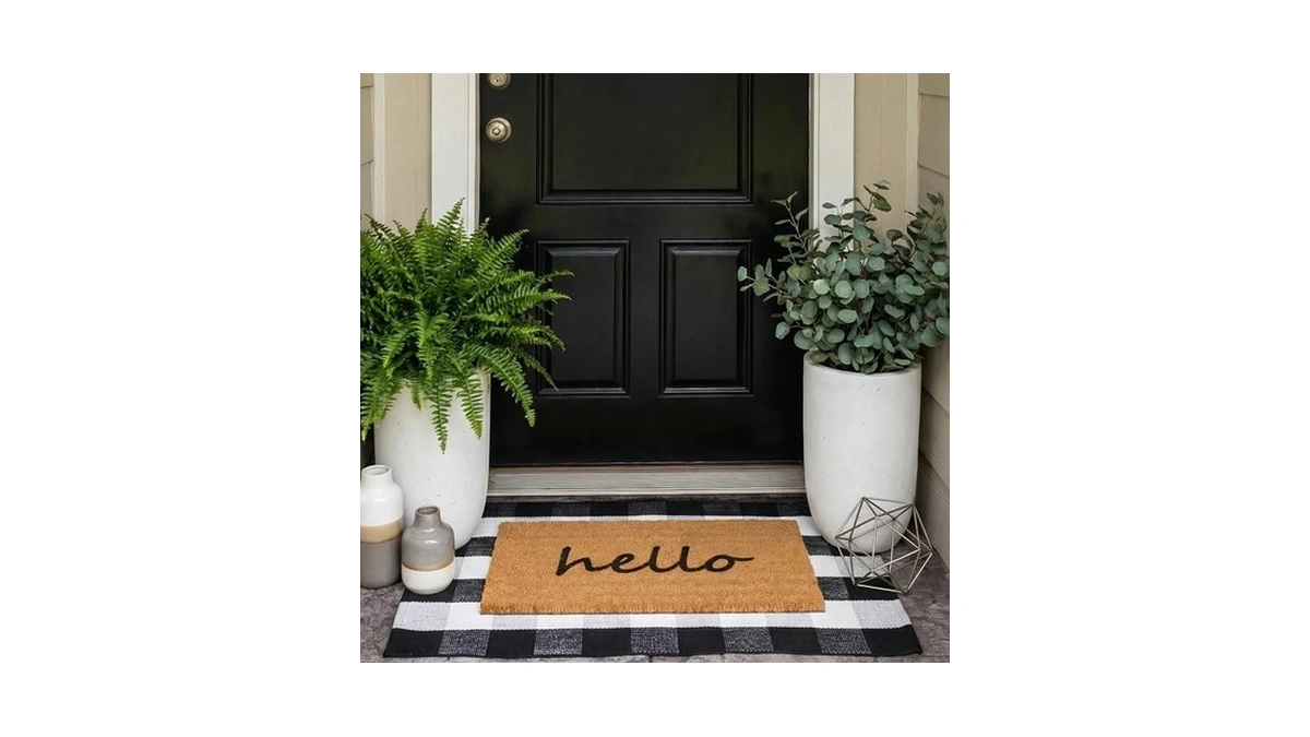 2 Pcs Hello Doormat Set Fall Decor, Thick Coco Coir