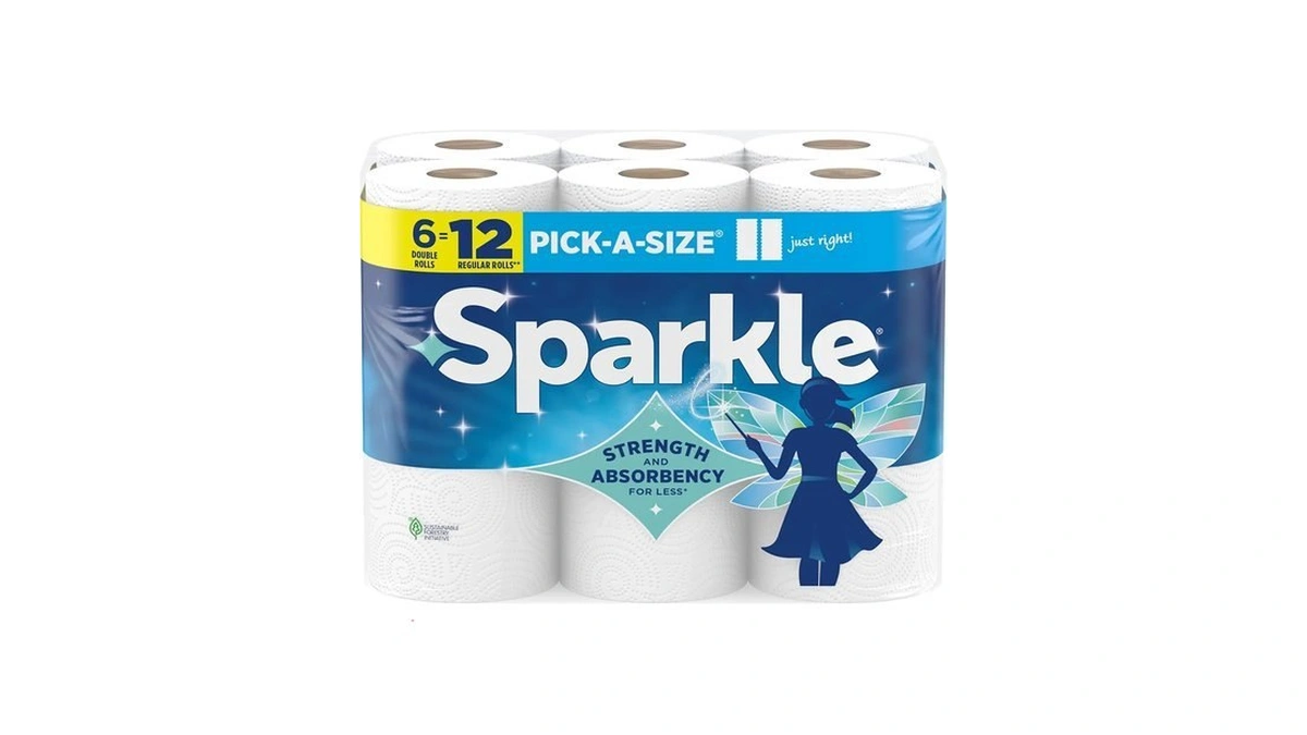 Sparkle Pick-a-size Kitchen Paper Towels, 6 Double Rolls, 660 Sheets