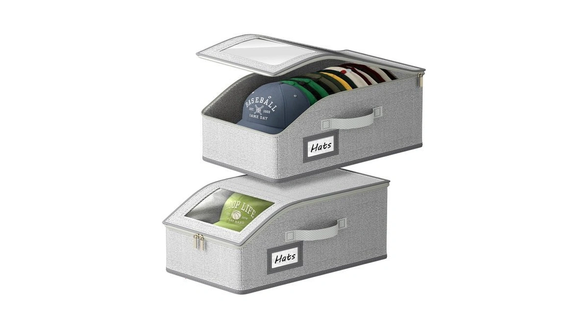 Zeinunk Hat Storage For Baseball Caps, 2 Pack Hat Organizer