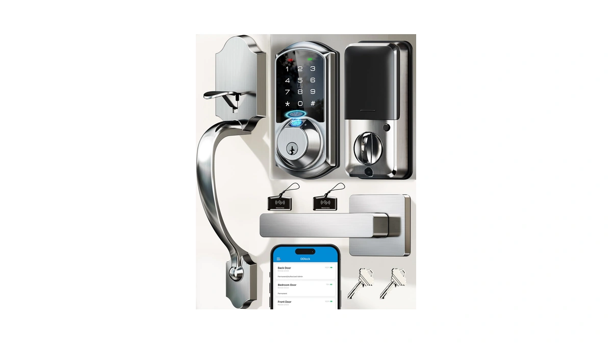 Veise Ve07-h Fingerprint Smart Lock For Front Door Handle Set,
