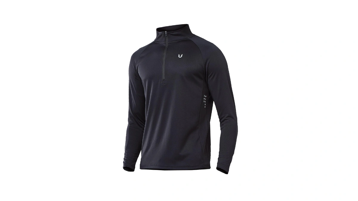 Northyard Men's Quarter Zip Pullover Athletic Running Shirts Long Sleeve