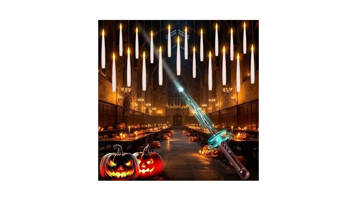 Ocato Upgraded 20pcs Floating Candles With Wand For Halloween Decorations