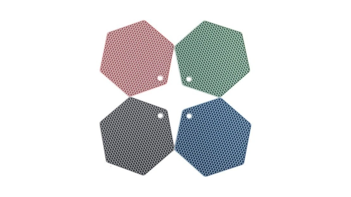 4 Packed Colorful Silicone Trivet Mats - Diy Different Size