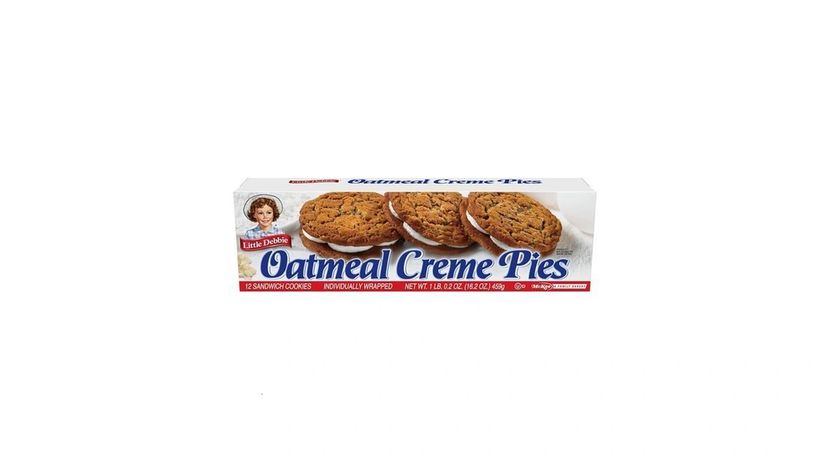 Little Debbie Oatmeal Crème Pies, 12 Individually Wrapped Sandwich Cookies,