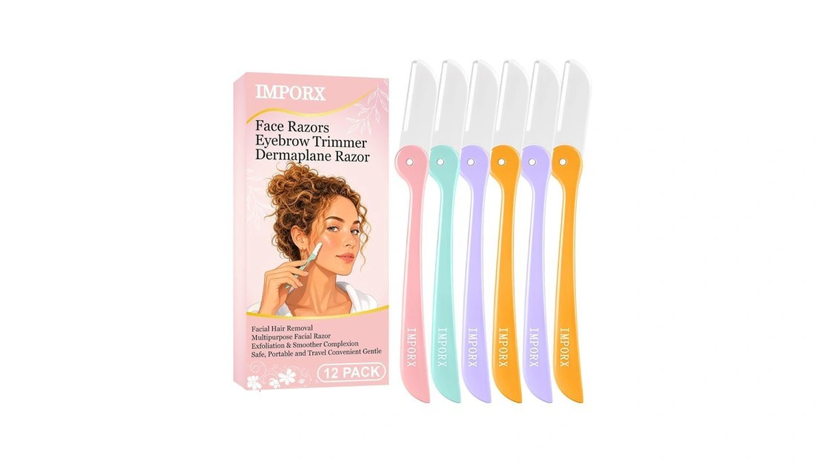 Dermaplane Razor For Women Face Shaver 12 Pack Foldable Face