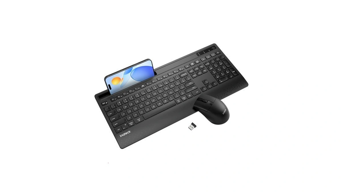 Inateck Full-size Wireless Keyboard And Mouse Combo, 3-device