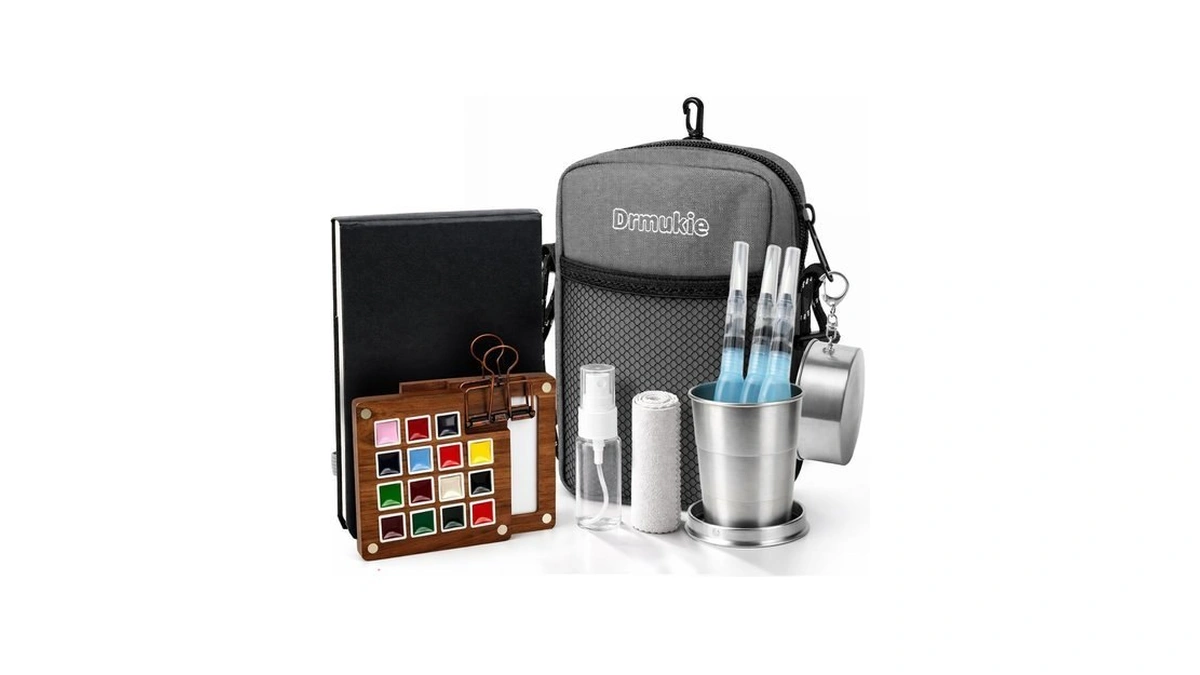 Amazon coupon: Mini Watercolor Paint Set 15-color Walnu