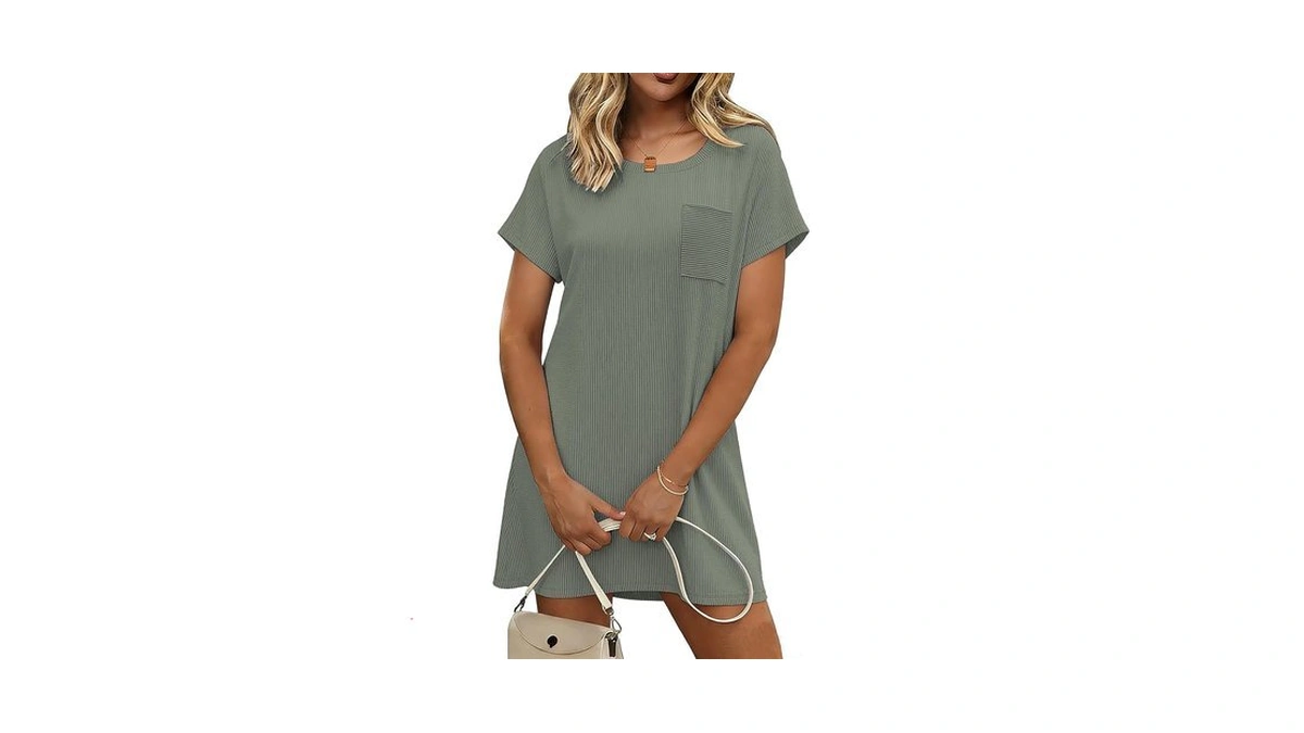 Ekouaer Women Sleep Shirt Above Knee Loose Fit Night Dress