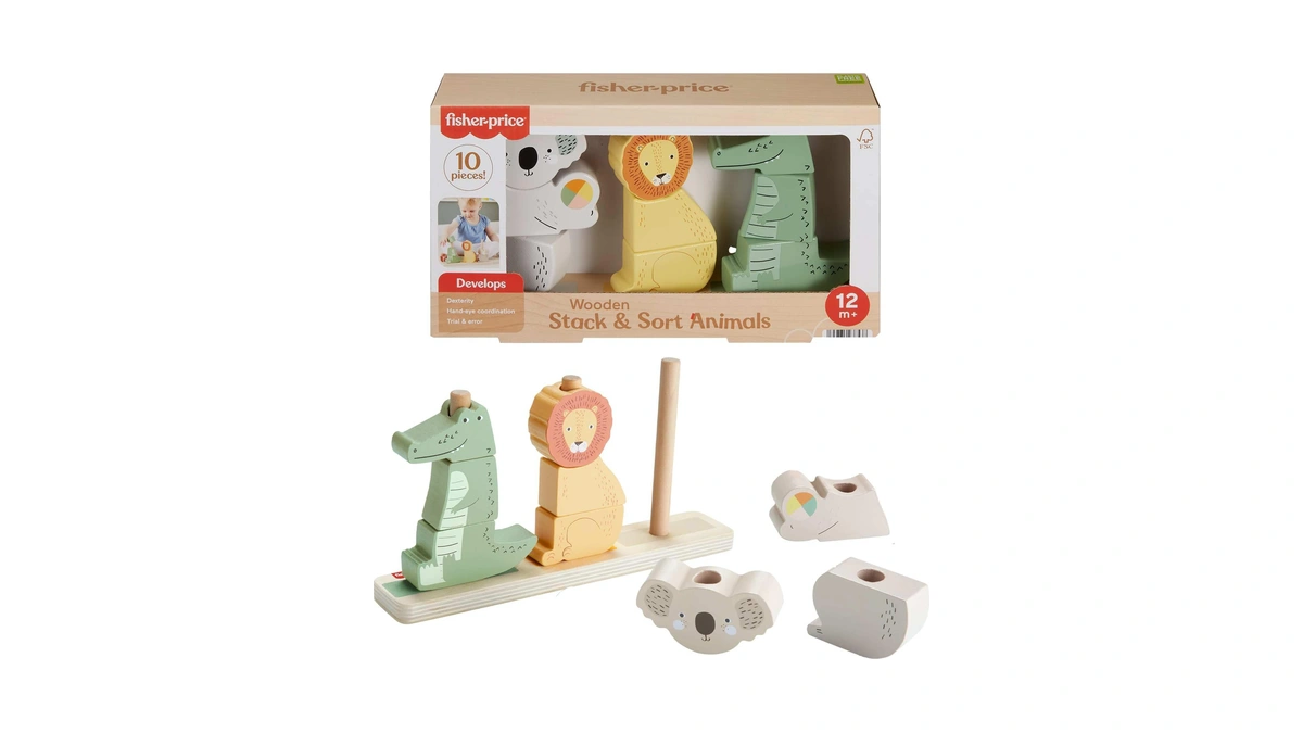 Fisher-price Wood Stack & Sort Animals Toy