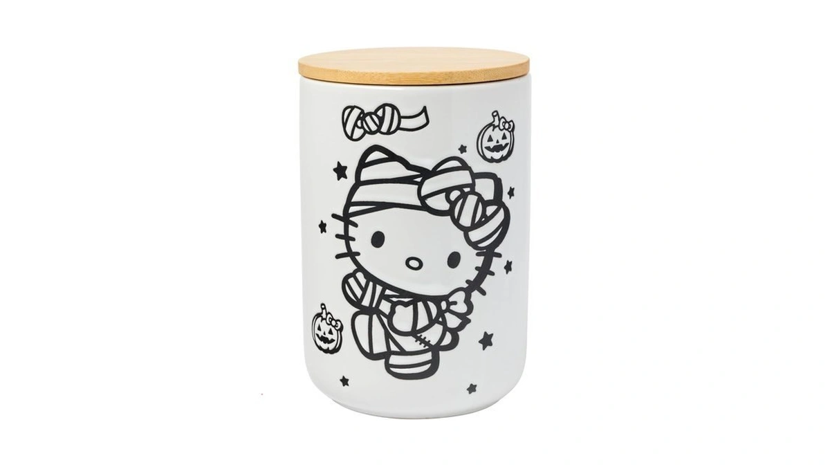 Silver Buffalo Sanrio Hello Kitty Halloween, Ceramic Cookie Jar, Bamboo