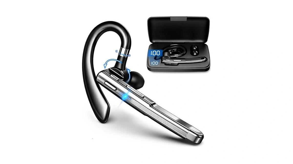 Bluetooth Headset, 100hrs Bluetooth 6.1 Earpiece, Hd Audio, Mute Button