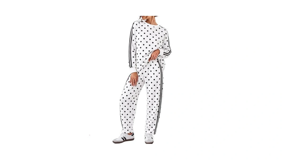 Yousify Women's 2 Piece Outfits Side Stripe Tracksuit Fall Matching