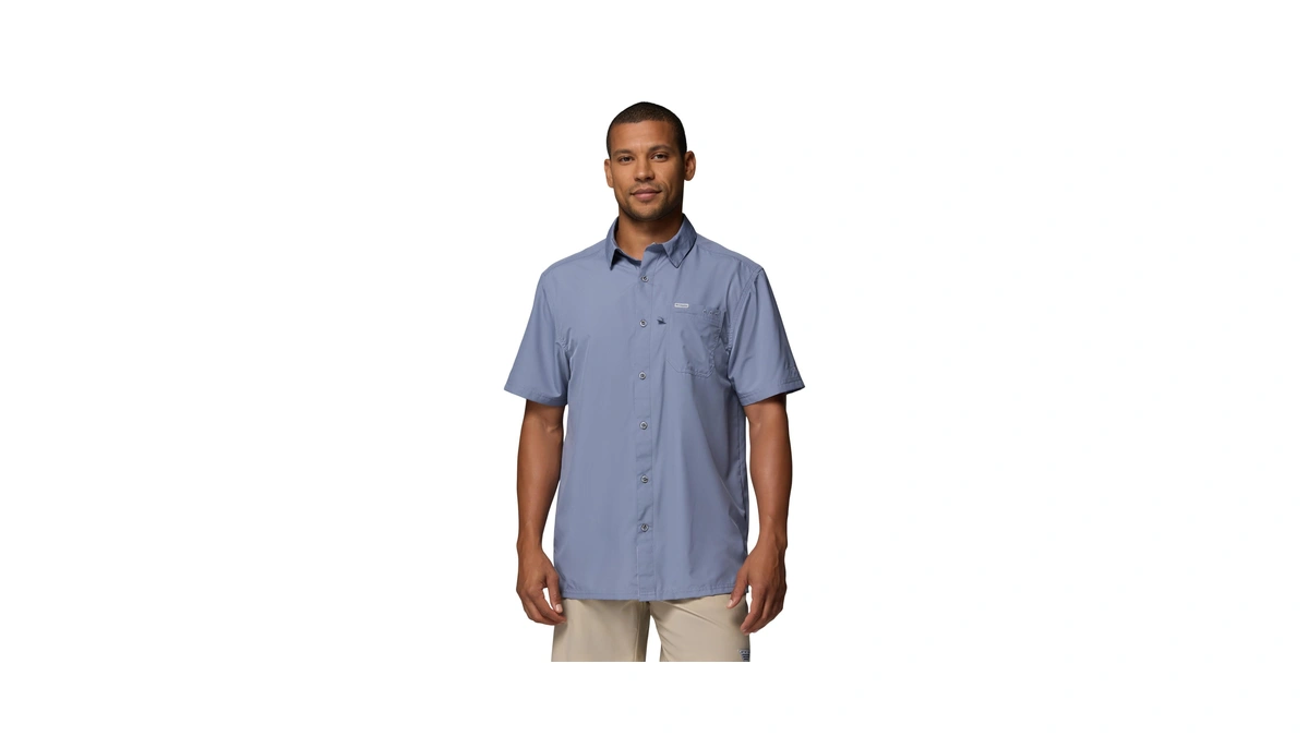 Columbia Men's Slack Tide Short Sleeve Camp Shirt, New Moon,