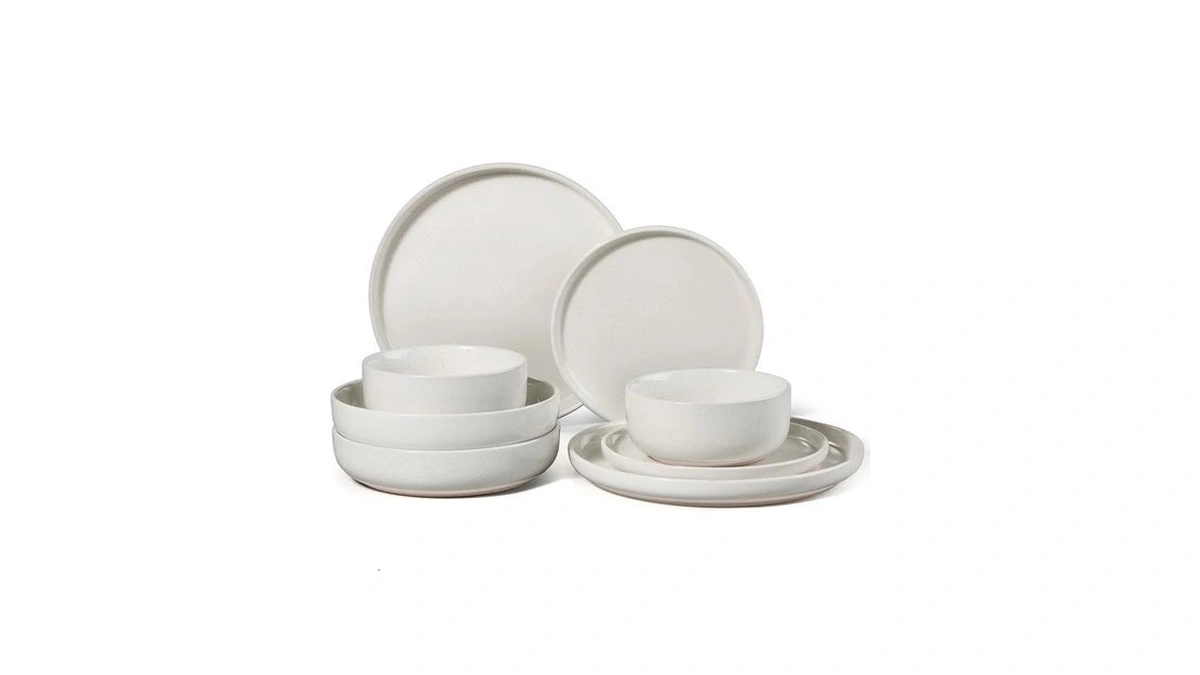Haware 8-piece Plates And Bowls Set For 2, Stoneware Dinnerware
