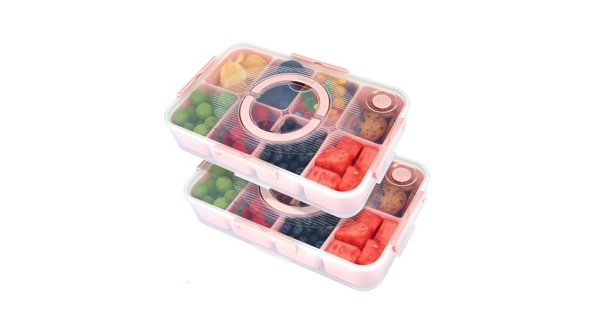 Leafpool Snackle Box Container, Dishwasher Safe Fruit Snack Containers, Divided