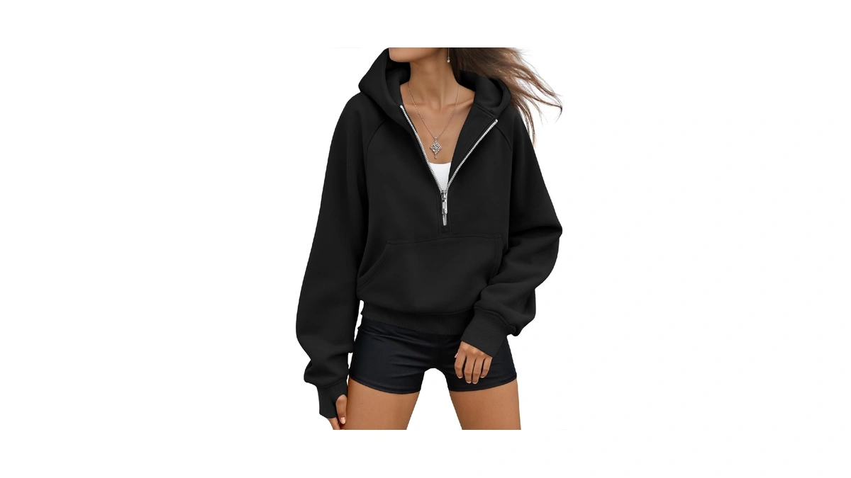 Automet Womens Hoodies Half Zip Up Casual Comfort Fall Clothes