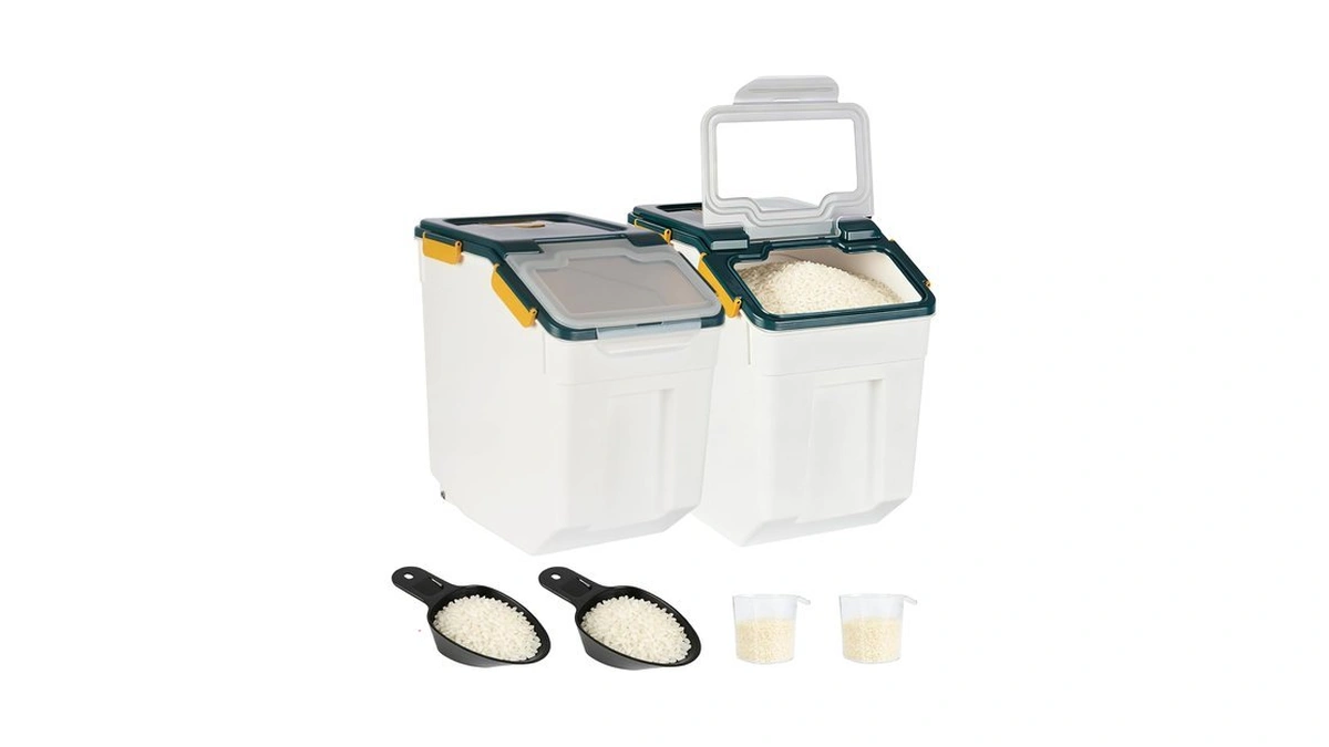 Mxcell 2 Pack Rice Container 50 Lbs Large Bulk Flour