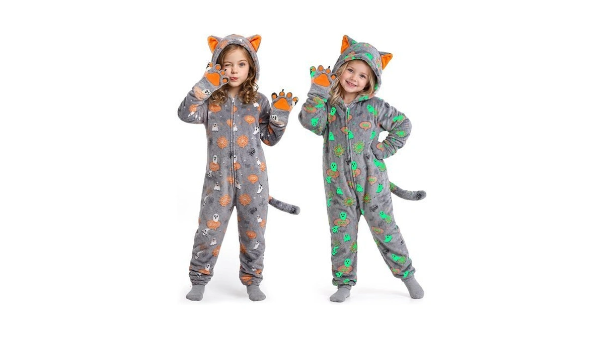 Joycover Halloween Cat Costume For Girls, Kids Glow In The
