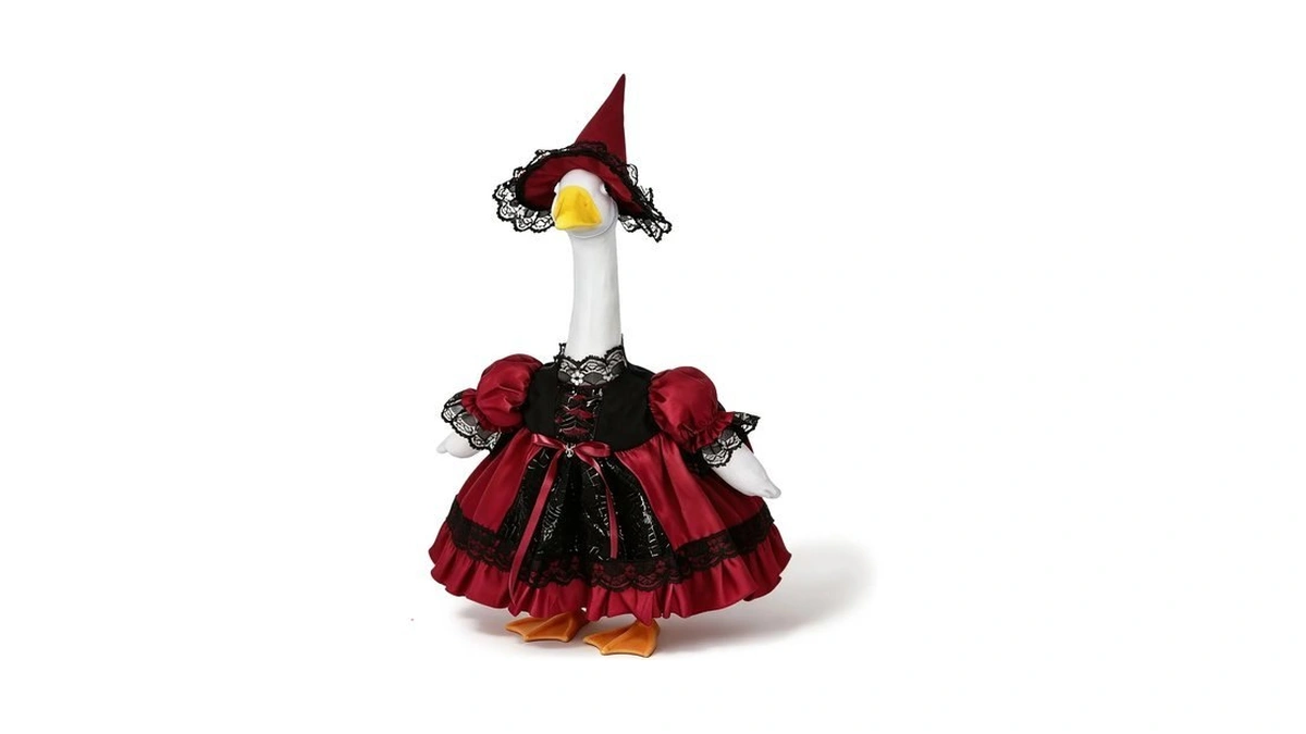 Porch Goose Halloween Outfit, Gothic Girl Goose Costume For 23-inch