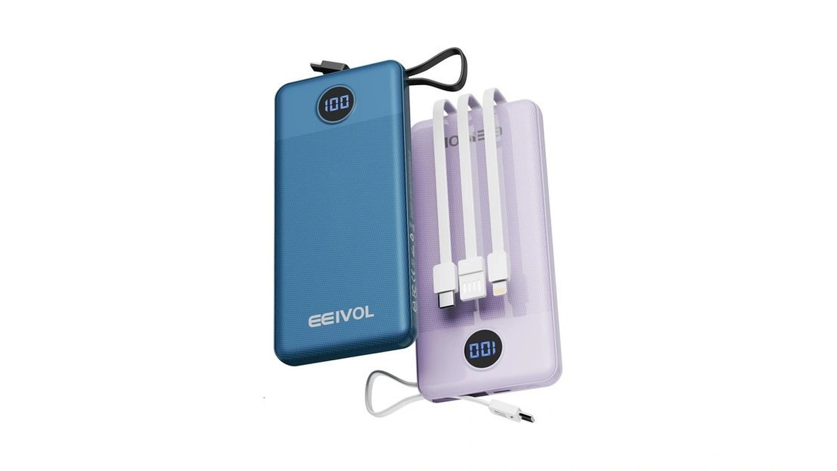 Eeivol Portable Charger Built In 4 Cables, 10000mah Power Bank,